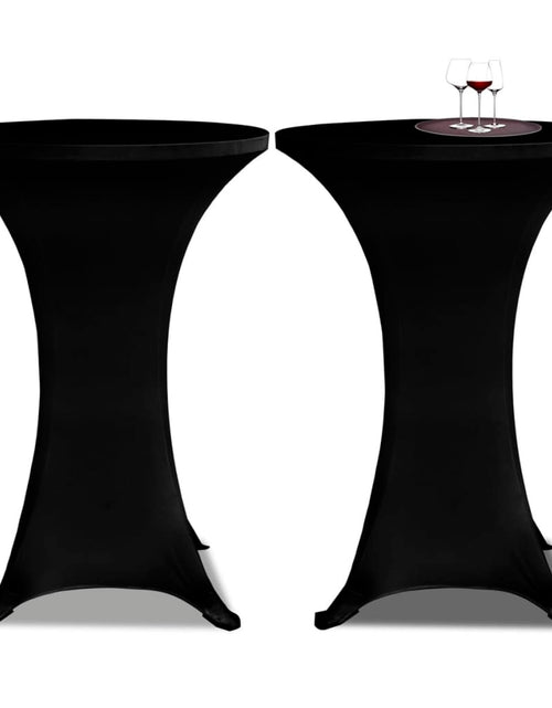Загрузите изображение в средство просмотра галереи, Husă de masă cu picior Ø80 cm, 2 buc., negru, elastic - Lando
