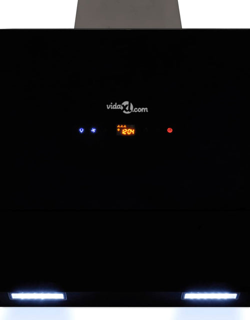 Загрузите изображение в средство просмотра галереи, Hotă de bucătărie, negru, 600 mm, sticlă securizată, cu afișaj Lando - Lando
