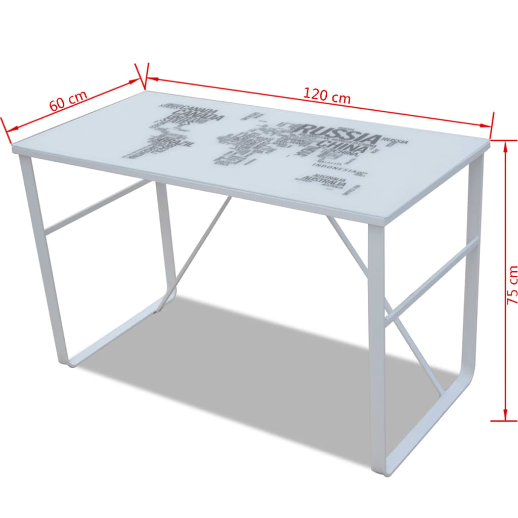 Birou dreptunghiular cu model tip hartă Lando - Lando