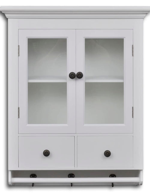 Încărcați imaginea în vizualizatorul Galerie, Dulap de bucătărie din lemn cu uşă din sticlă, alb - Lando
