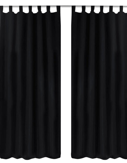 Încărcați imaginea în vizualizatorul Galerie, Draperii micro-satin cu bride, 2 buc, 140 x 225 cm, negru Lando - Lando
