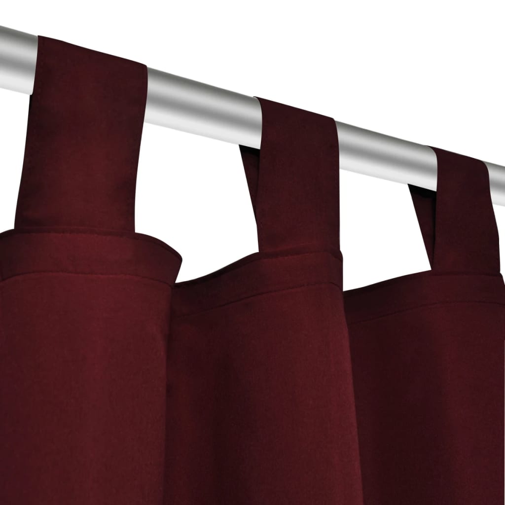 Draperii micro-satin cu bride, 140 x 175 cm, bordo, 2 buc. Lando - Lando