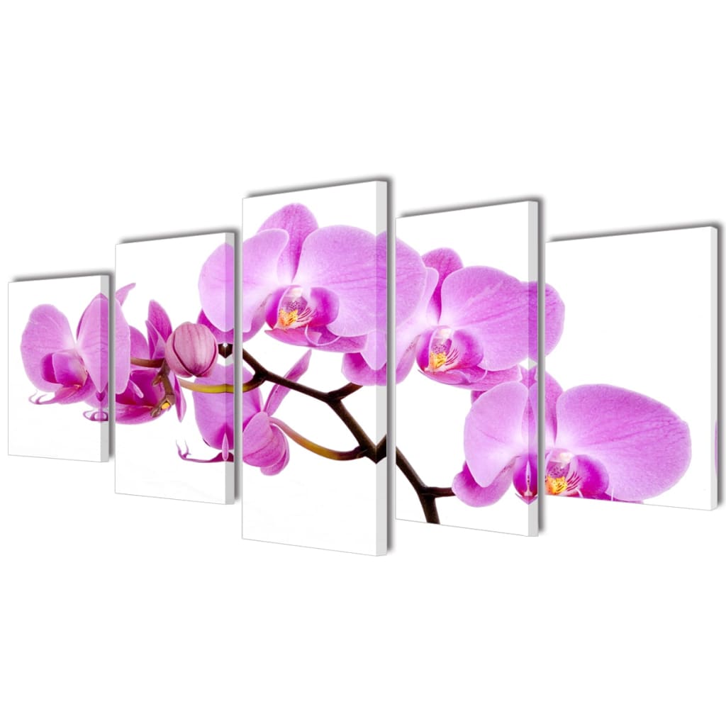 Set tablouri pânză, imprimeu orhidee, 200 x 100 cm Lando - Lando