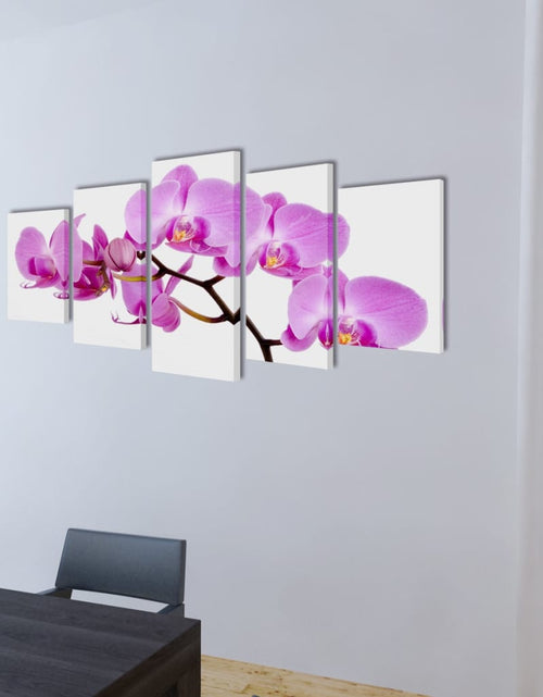 Загрузите изображение в средство просмотра галереи, Set tablouri pânză, imprimeu orhidee, 200 x 100 cm Lando - Lando

