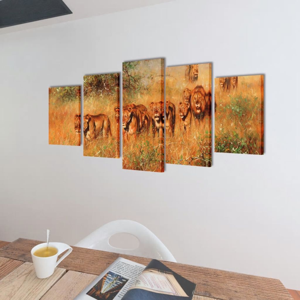 Set de tablouri de pânză imprimate lei 100 x 50 cm Lando - Lando