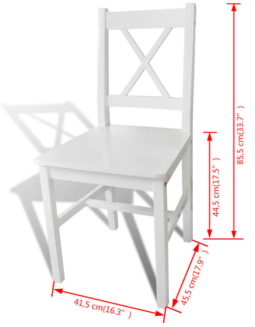 Загрузите изображение в средство просмотра галереи, Scaune de bucătărie, 4 buc., alb, lemn de pin - Lando
