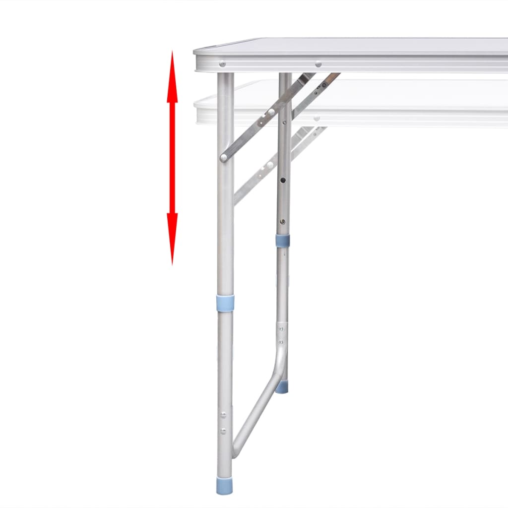 Masă camping din aluminiu reglabilă 120 x 60 cm Lando - Lando