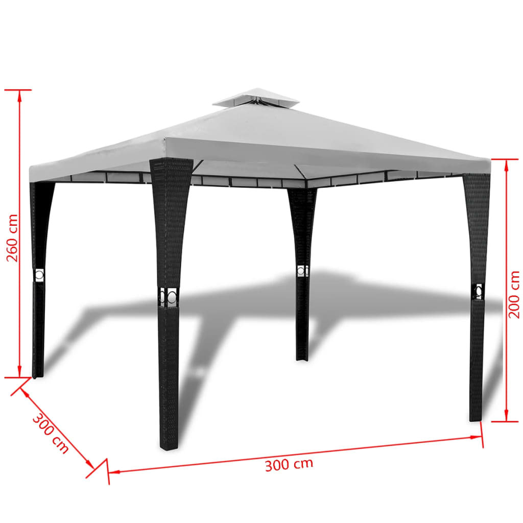 Pavilion cu acoperiș, alb-crem, 3 x 3 m. Lando - Lando