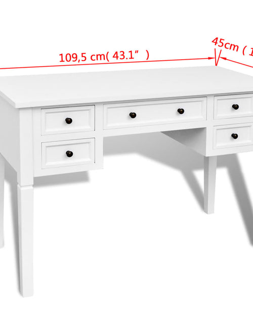 Загрузите изображение в средство просмотра галереи, Birou de lucru cu 5 sertare, alb Lando - Lando
