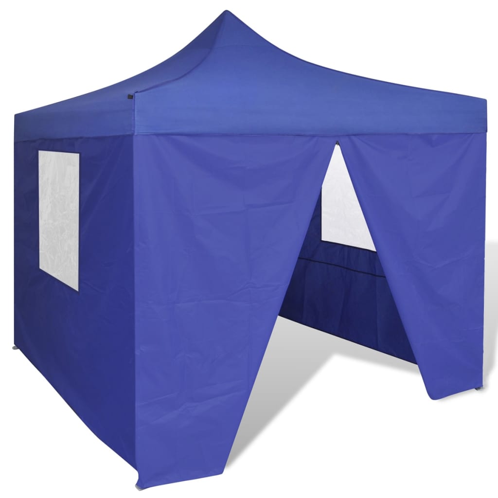 41466 Blue Foldable Tent 3 x 3 m with 4 Walls Lando - Lando