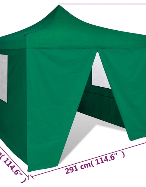 Încărcați imaginea în vizualizatorul Galerie, 41468 Green Foldable Tent 3 x 3 m with 4 Walls Lando - Lando
