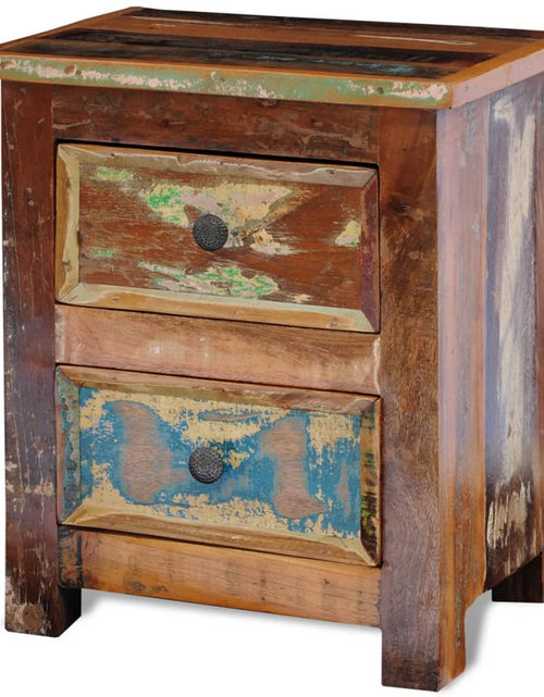 Încărcați imaginea în vizualizatorul Galerie, Noptieră cu 2 sertare, lemn masiv reciclat - Lando
