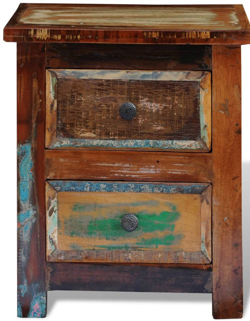 Încărcați imaginea în vizualizatorul Galerie, Noptieră cu 2 sertare, lemn masiv reciclat - Lando
