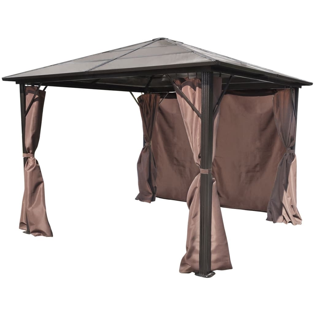 Pavilion cu perdea, maro, aluminiu, 300 x 300 cm Lando - Lando