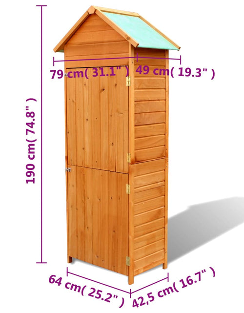 Загрузите изображение в средство просмотра галереи, Dulap depozitare de grădină, maro, 42,5 x 64 x 190 cm - Lando
