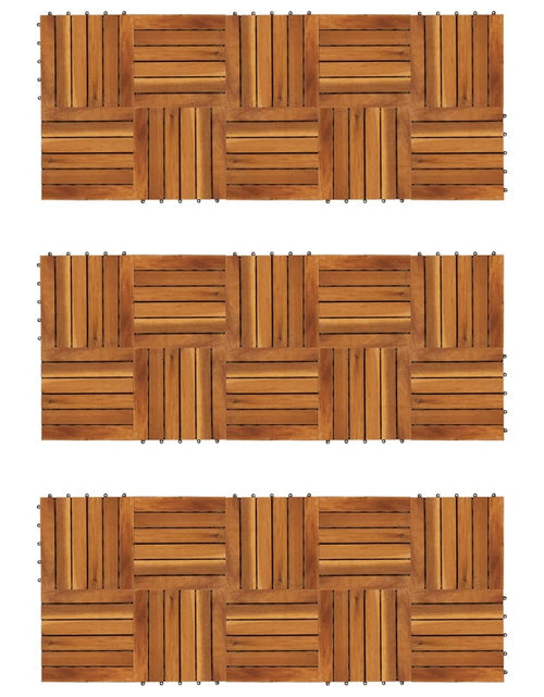 Încărcați imaginea în vizualizatorul Galerie, Set dale din lemn de salcâm cu model vertical 30 x 30 cm, 30 buc. - Lando
