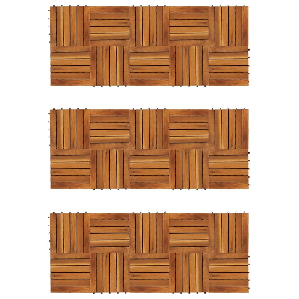 Set dale din lemn de salcâm cu model vertical 30 x 30 cm, 30 buc. - Lando
