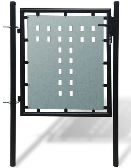 Încărcați imaginea în vizualizatorul Galerie, Poartă de gard cu o ușă, negru, 100x125 cm Lando - Lando
