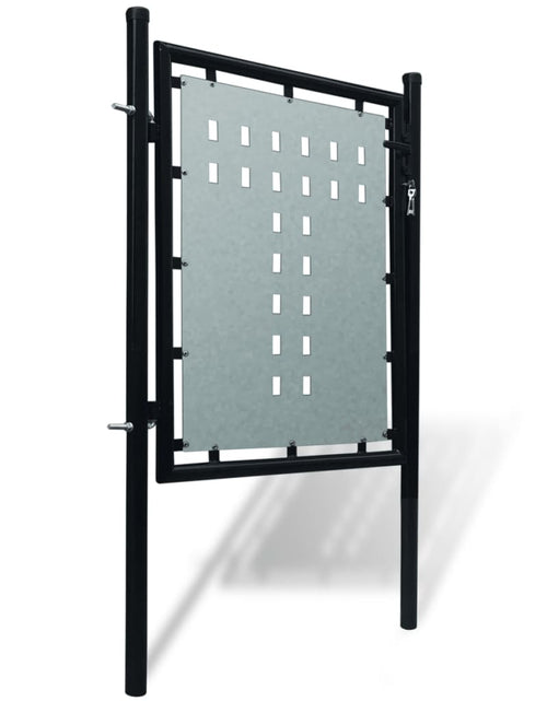 Загрузите изображение в средство просмотра галереи, Poartă de gard cu o ușă, negru, 100x125 cm Lando - Lando
