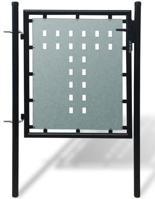 Загрузите изображение в средство просмотра галереи, Poartă de gard cu o ușă, negru, 100x150 cm Lando - Lando
