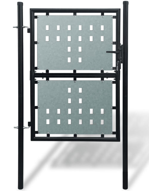 Загрузите изображение в средство просмотра галереи, Poartă de gard cu o ușă, negru, 100x175 cm Lando - Lando
