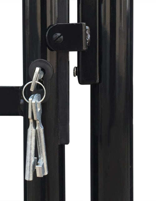 Загрузите изображение в средство просмотра галереи, Poartă de gard cu o ușă, negru, 100x175 cm Lando - Lando
