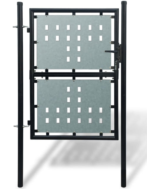 Загрузите изображение в средство просмотра галереи, Poartă de gard cu o ușă, negru, 100x200 cm Lando - Lando
