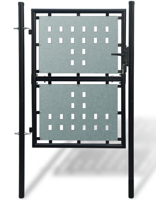Загрузите изображение в средство просмотра галереи, Poartă de gard cu o ușă, negru, 100x225 cm Lando - Lando

