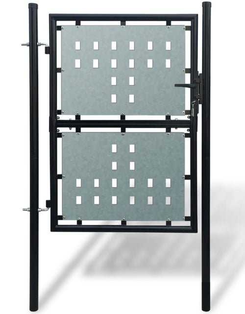 Загрузите изображение в средство просмотра галереи, Poartă de gard cu o ușă, negru, 100x250 cm Lando - Lando
