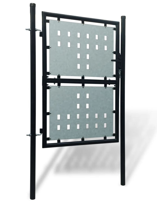 Încărcați imaginea în vizualizatorul Galerie, Poartă de gard cu o ușă, negru, 100x250 cm Lando - Lando
