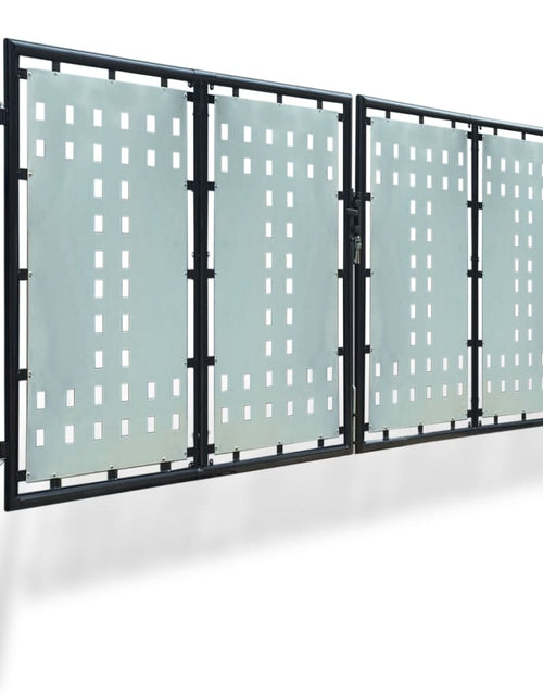 Încărcați imaginea în vizualizatorul Galerie, Poartă de gard cu o ușă, negru, 300x175 cm Lando - Lando
