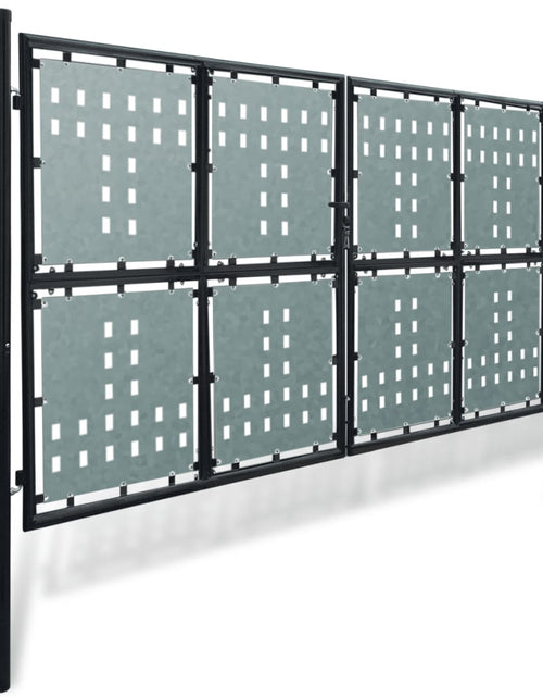 Încărcați imaginea în vizualizatorul Galerie, Poartă de gard cu o ușă, negru, 300x200 cm Lando - Lando
