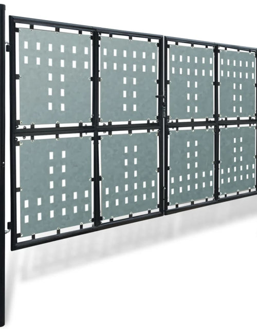 Загрузите изображение в средство просмотра галереи, Poartă de gard cu o ușă, negru, 300x250 cm Lando - Lando
