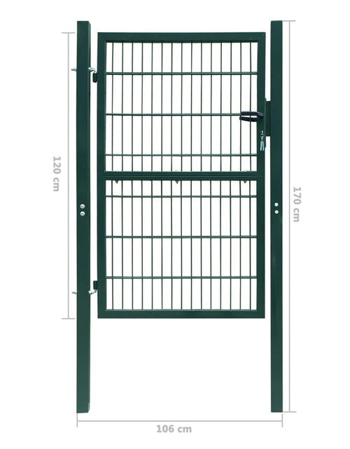 Încărcați imaginea în vizualizatorul Galerie, Poartă pentru gard 2D (simplă), verde, 106x170 cm Lando - Lando
