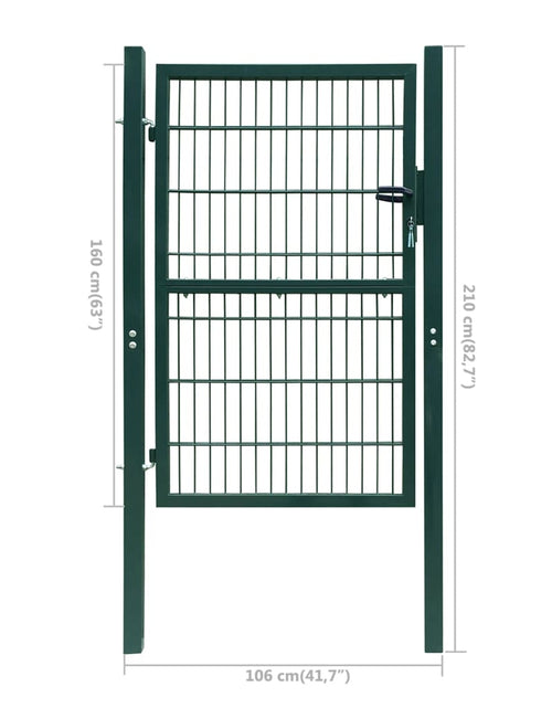 Загрузите изображение в средство просмотра галереи, Poartă pentru gard 2D (simplă), verde, 106x210 cm Lando - Lando
