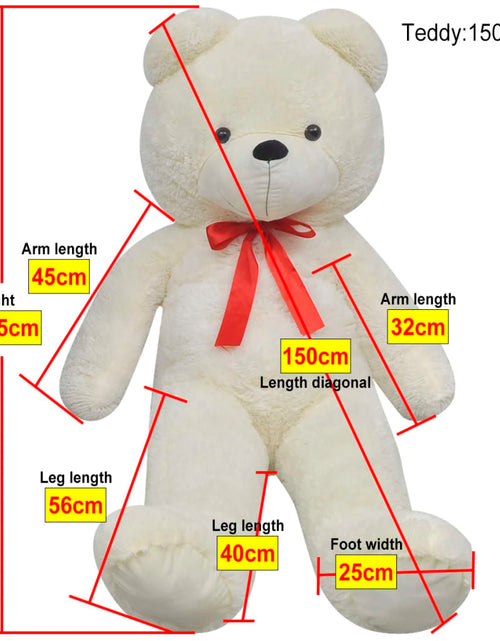 Загрузите изображение в средство просмотра галереи, Ursuleț de pluș moale de jucărie XXL, alb, 135 cm Lando - Lando
