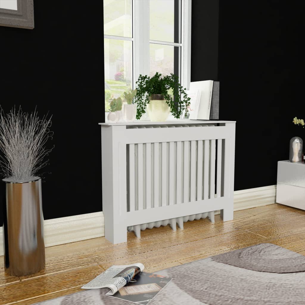 Mască de calorifer încălzire, dulap radiator, alb, 112 cm, MDF. Lando - Lando