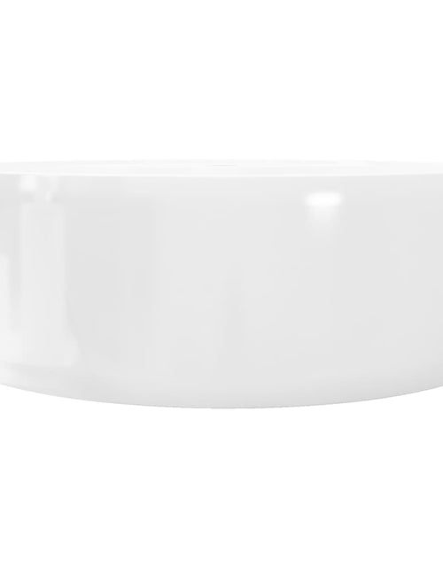 Загрузите изображение в средство просмотра галереи, Bazin chiuvetă ceramică baie cu gaură robinet/preaplin, rotund, alb Lando - Lando
