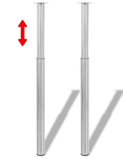 Загрузите изображение в средство просмотра галереи, Picioare telescopice de masă, 2 buc., nichel periat, 710 mm-1100 mm Lando - Lando
