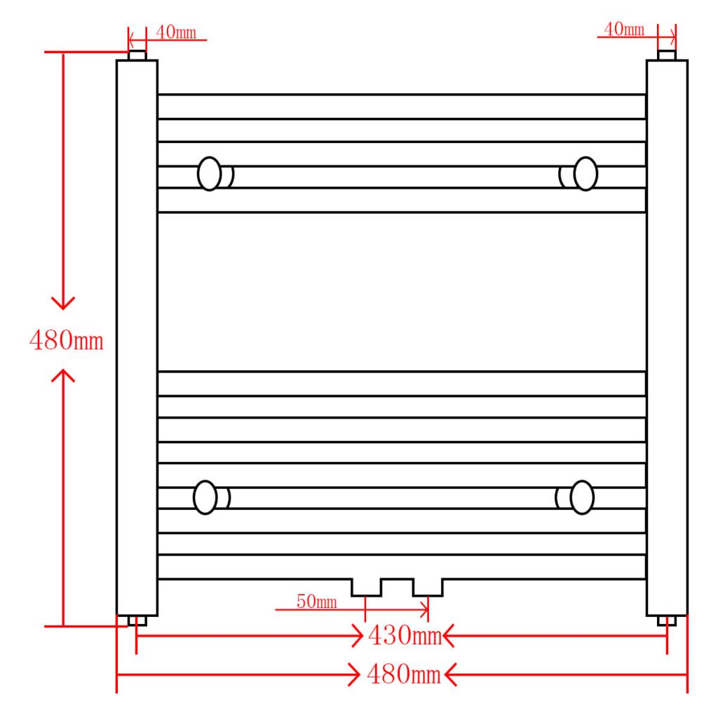 Radiator port-prosop încălzire baie, gri, 480x480 mm, curbat Lando - Lando