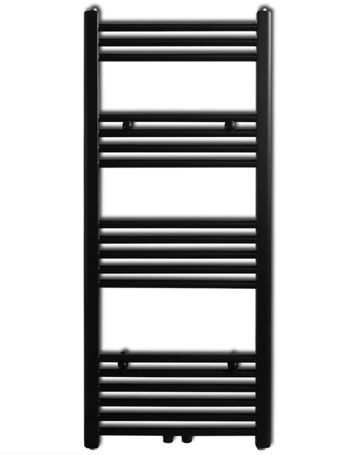 Încărcați imaginea în vizualizatorul Galerie, Radiator port-prosop încălzire centrală baie, drept, 500x1160mm, negru Lando - Lando
