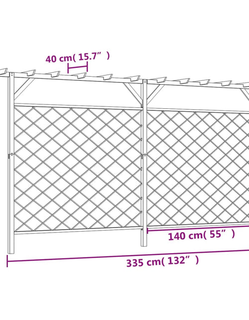 Încărcați imaginea în vizualizatorul Galerie, Gard de grădină cu zăbrele și pergolă, lemn Lando - Lando
