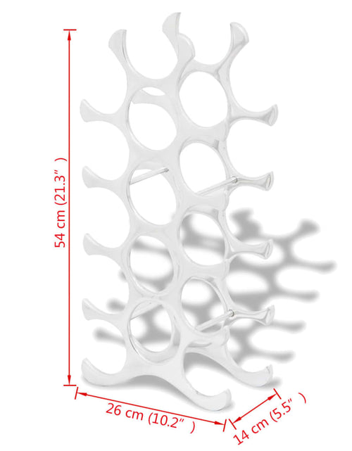 Încărcați imaginea în vizualizatorul Galerie, Suport sticle de vin pentru 15 sticle, argintiu, aluminiu - Lando
