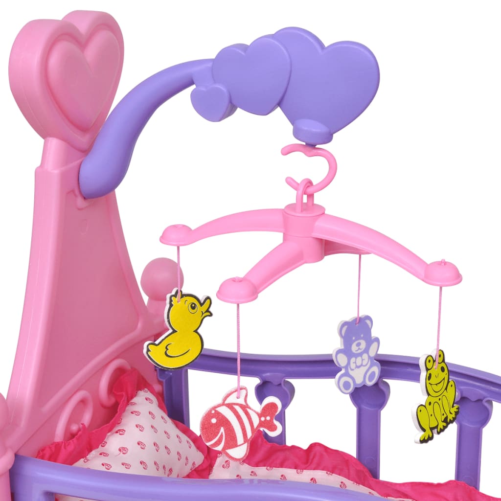 Pat de jucărie păpuși pentru camera de joacă a copiilor, roz + violet Lando - Lando