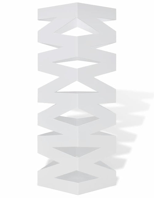 Încărcați imaginea în vizualizatorul Galerie, Suport pentru umbrele, pătrat, depozitare bastoane, alb, 48,5 cm, oțel - Lando
