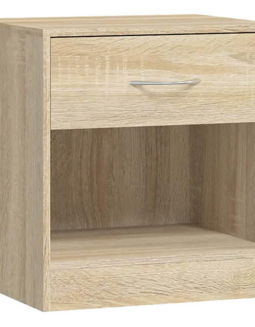 Încărcați imaginea în vizualizatorul Galerie, Noptieră cu sertar, 2 buc, culoare stejar - Lando
