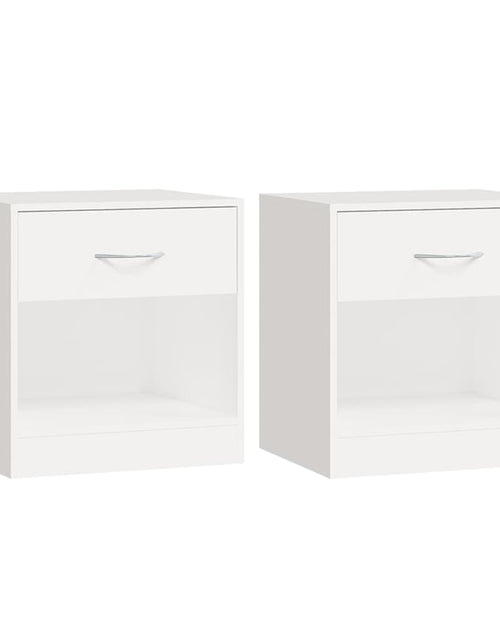Încărcați imaginea în vizualizatorul Galerie, Noptieră cu sertar, 2 buc, alb - Lando
