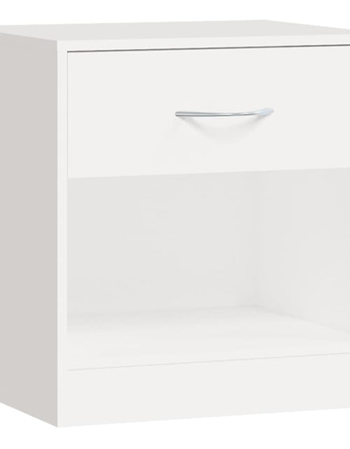Încărcați imaginea în vizualizatorul Galerie, Noptieră cu sertar, 2 buc, alb - Lando
