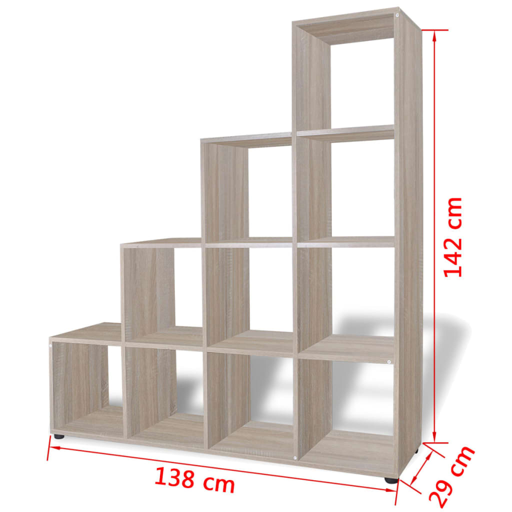 Bibliotecă în trepte / Raft de expunere 142 cm Stejar - Lando