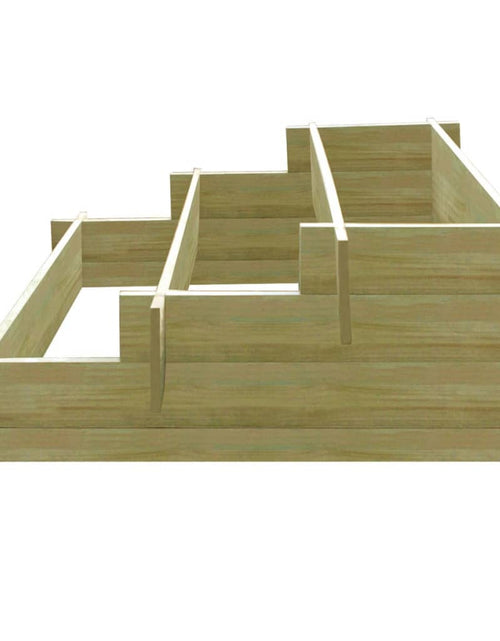 Загрузите изображение в средство просмотра галереи, Jardinieră cu 3 niveluri, 90 x 90 x 35 cm, lemn tratat - Lando
